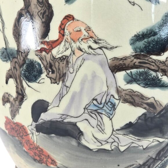 Large Hand-Painted Chinese Porcelain Egg Ornament Decor With Stand JE270 - Picture 4 of 11